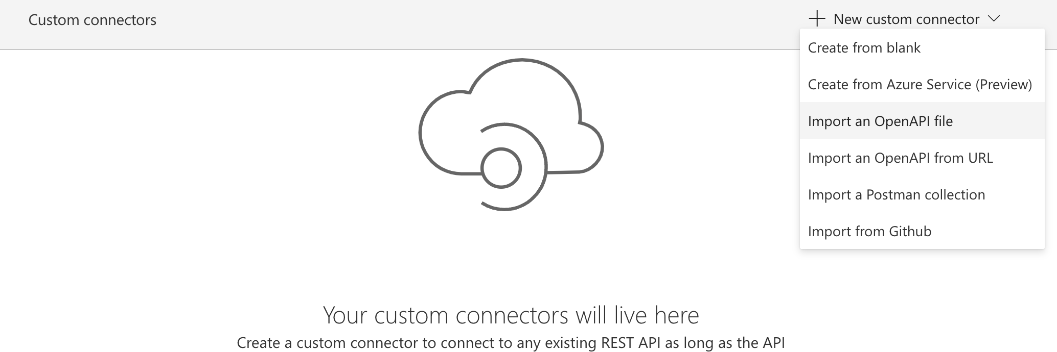 select Import an OpenApi file