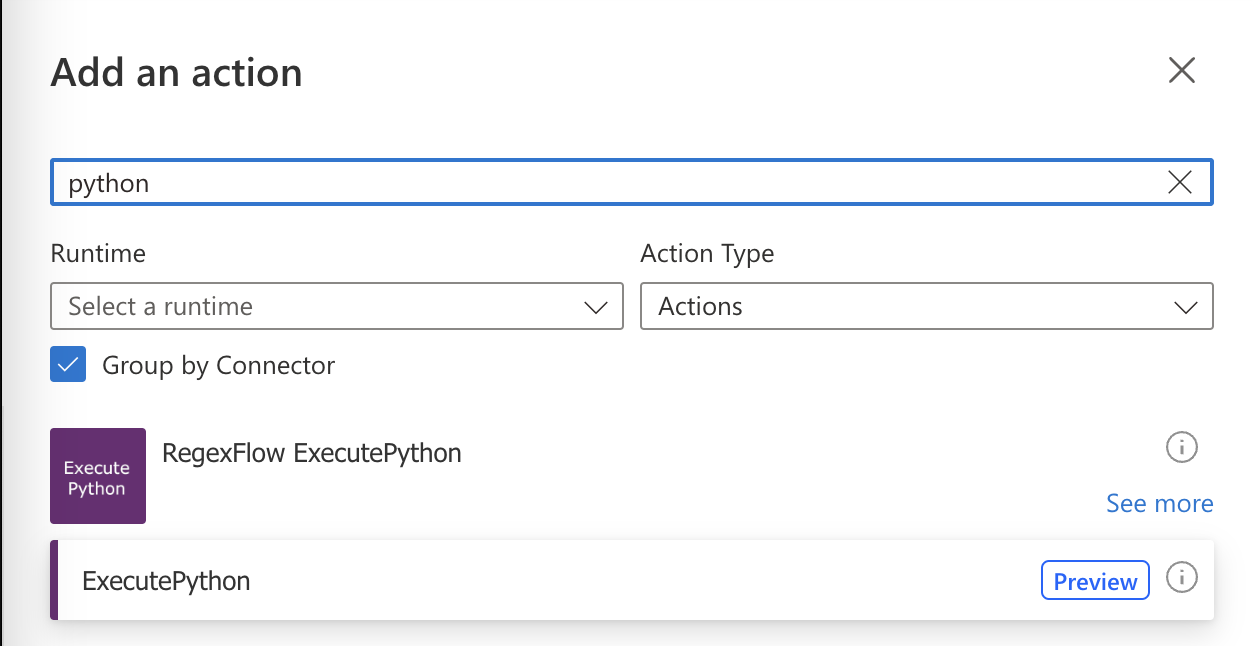 Select ExecutePython