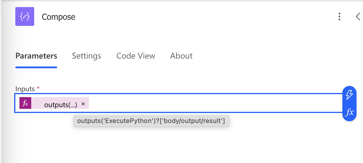 using the result in other actions