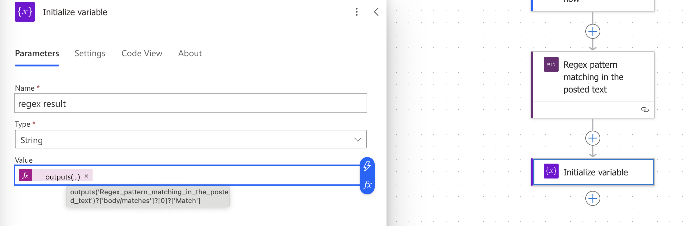 using the result in other actions